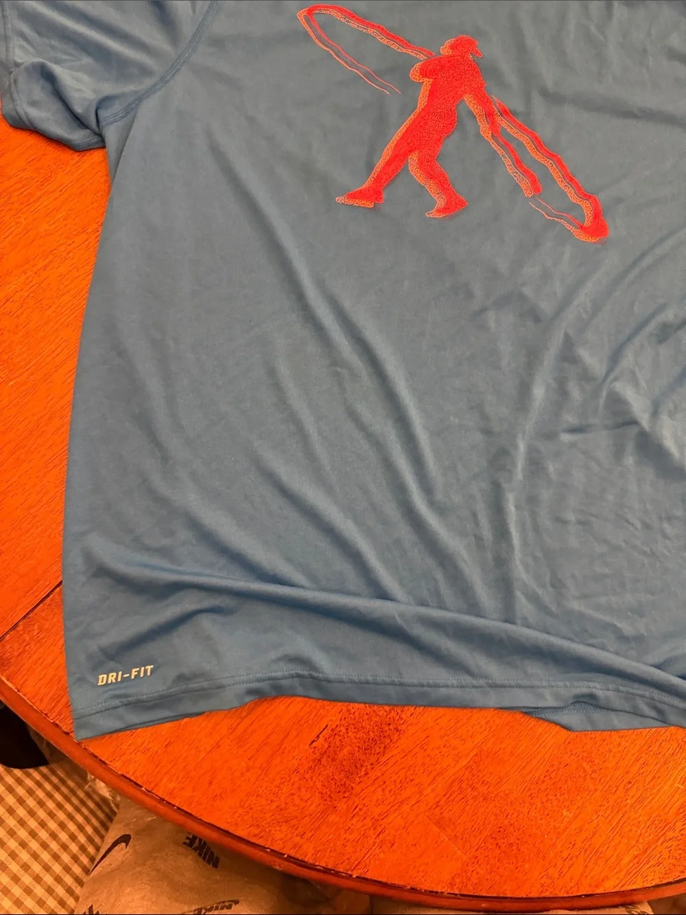 Nike Blue Short-Sleeve Dri-FIT Tee with Red Graphic